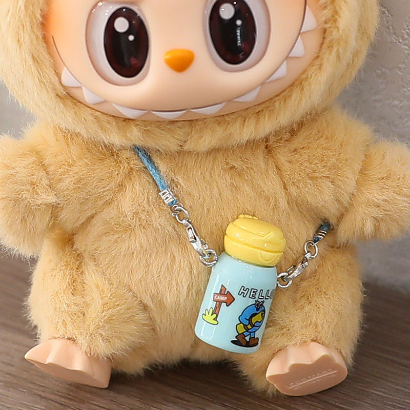 LABUBU cloth clothes sit party heart Macaron 17cm 15cm vinyl pendant hat shirt