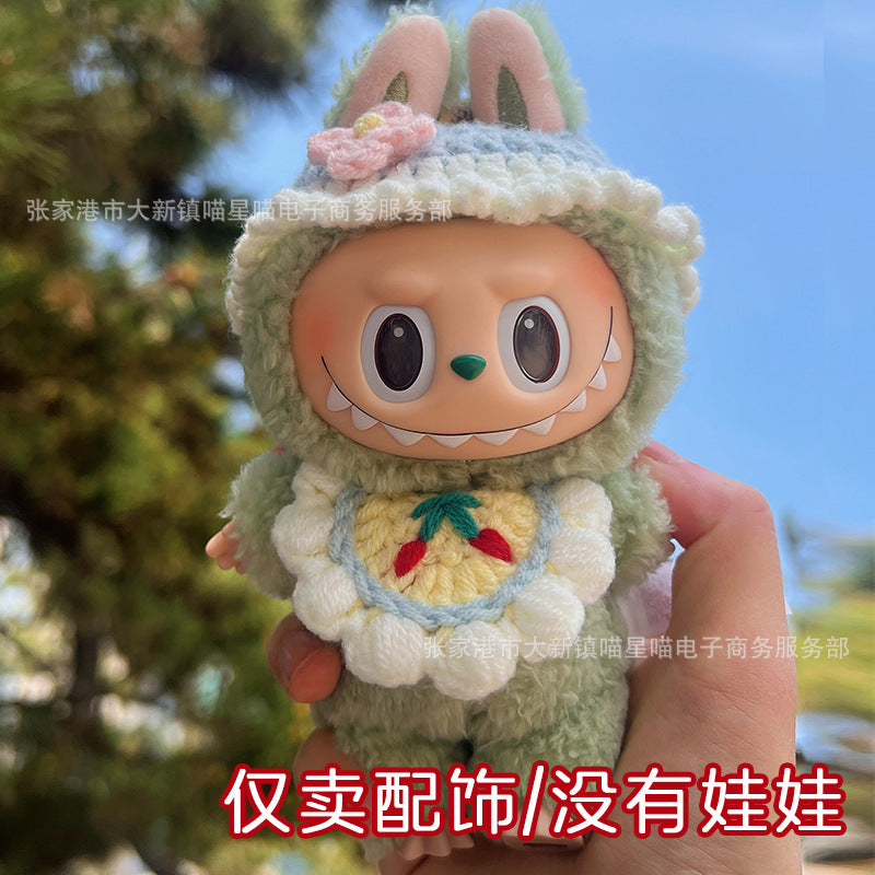 Labubu Baby Clothes, Hats, Hoods, Doll Skirts, Hand-Knitted Clothes, Labubu Dolls, Cute Decorative Accessories