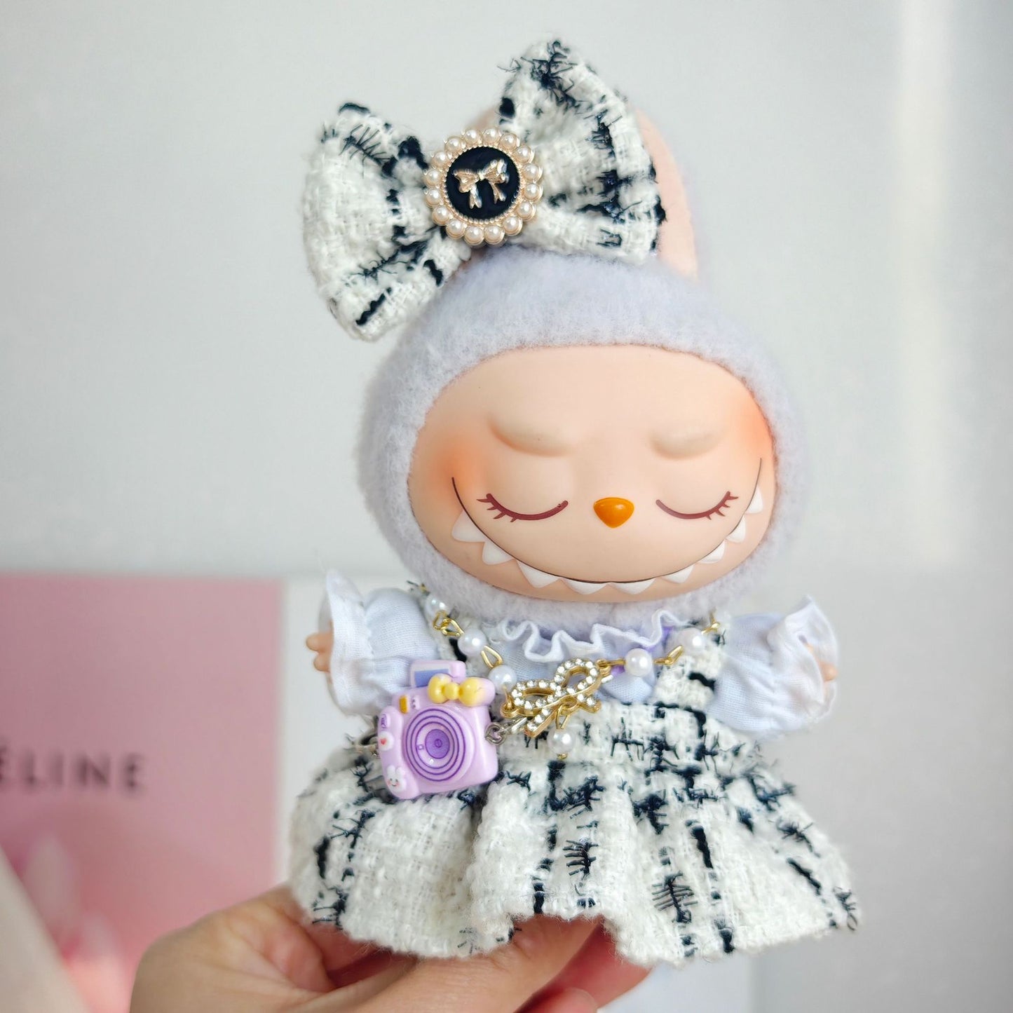 Labubu Doll Outfit Set - 4-Piece Skirt & Accessories for 15-17cm Vinyl Doll