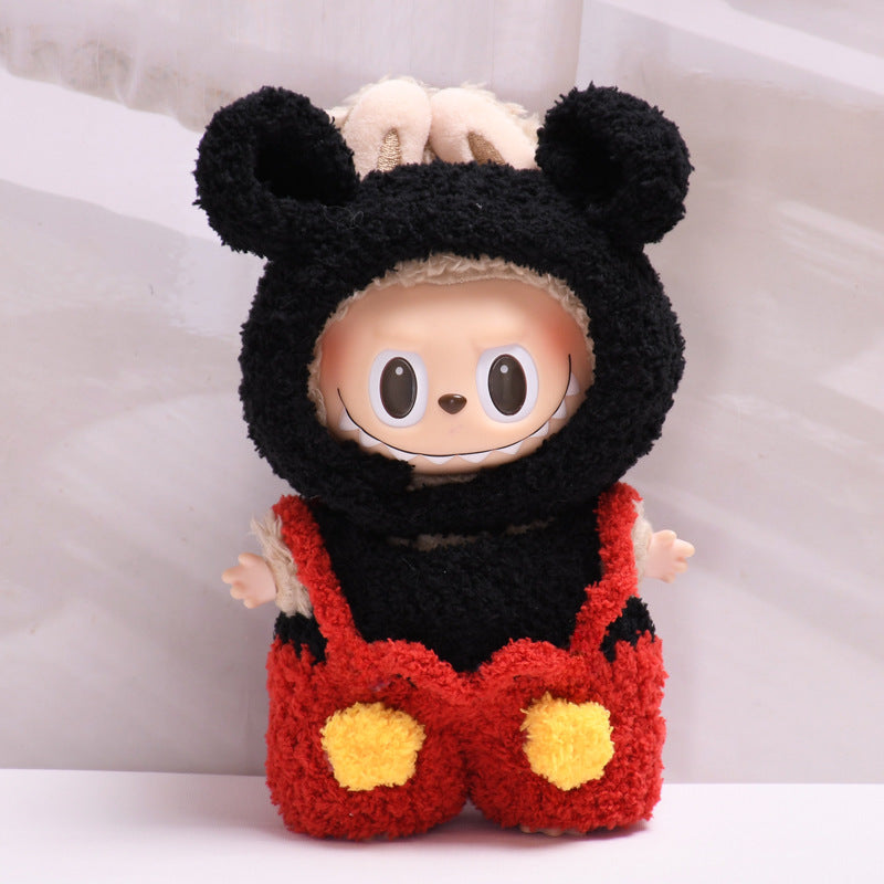 17cm Blind Box Rab Cloth Hand-in-Hand Frog Piglet Plush Christmas Suit labubu Pendant Snowman Doll Coat