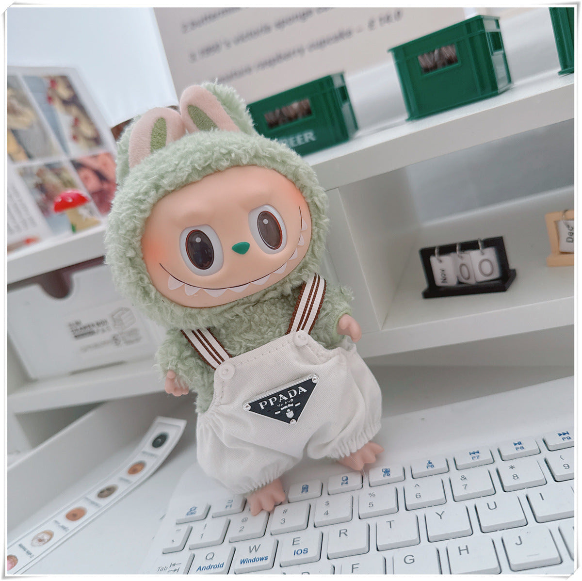 Labubu Doll Clothes - 17cm & 10cm Cotton Overalls & T-Shirts