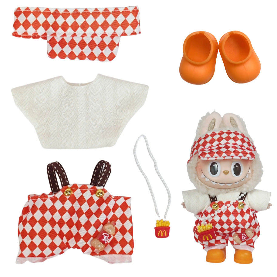 Labubu Doll Clothes for 17cm Vinyl Doll - Cute Outfit Set