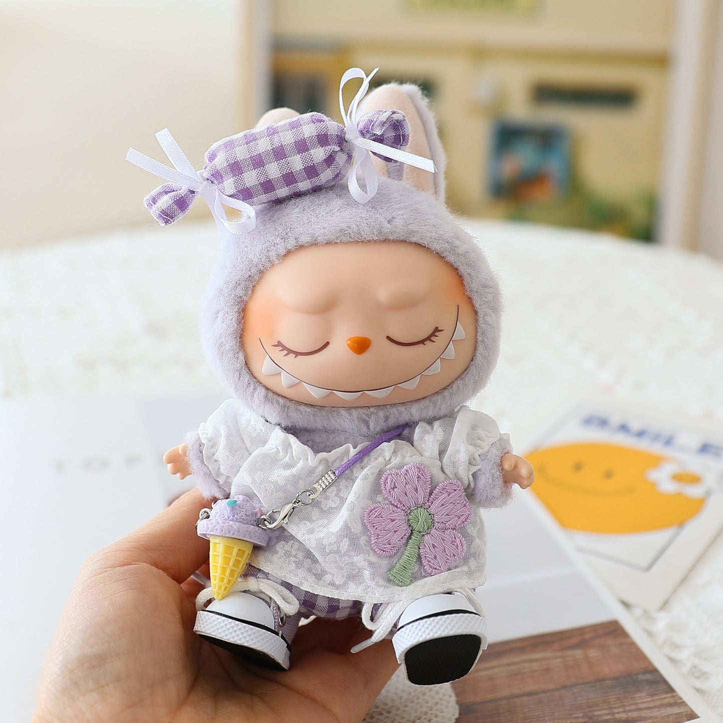 Only Clothes Labubu Clothes First Generation Second Generation Third Generation Labubu Pendant Summer Replacement Four-Leaf Clover Candy