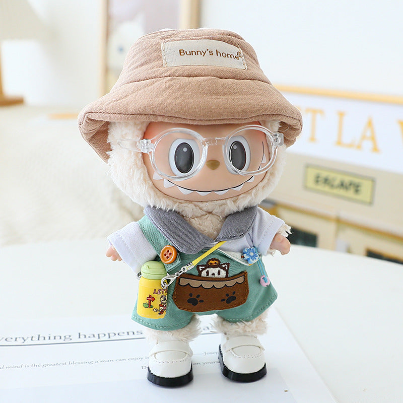 Labubu Doll Clothes Generation 2 Generation Pond Glue Blind Box Hanging Clothes Bracing Cloth for T-Shirt Suspenders Hat Eyes