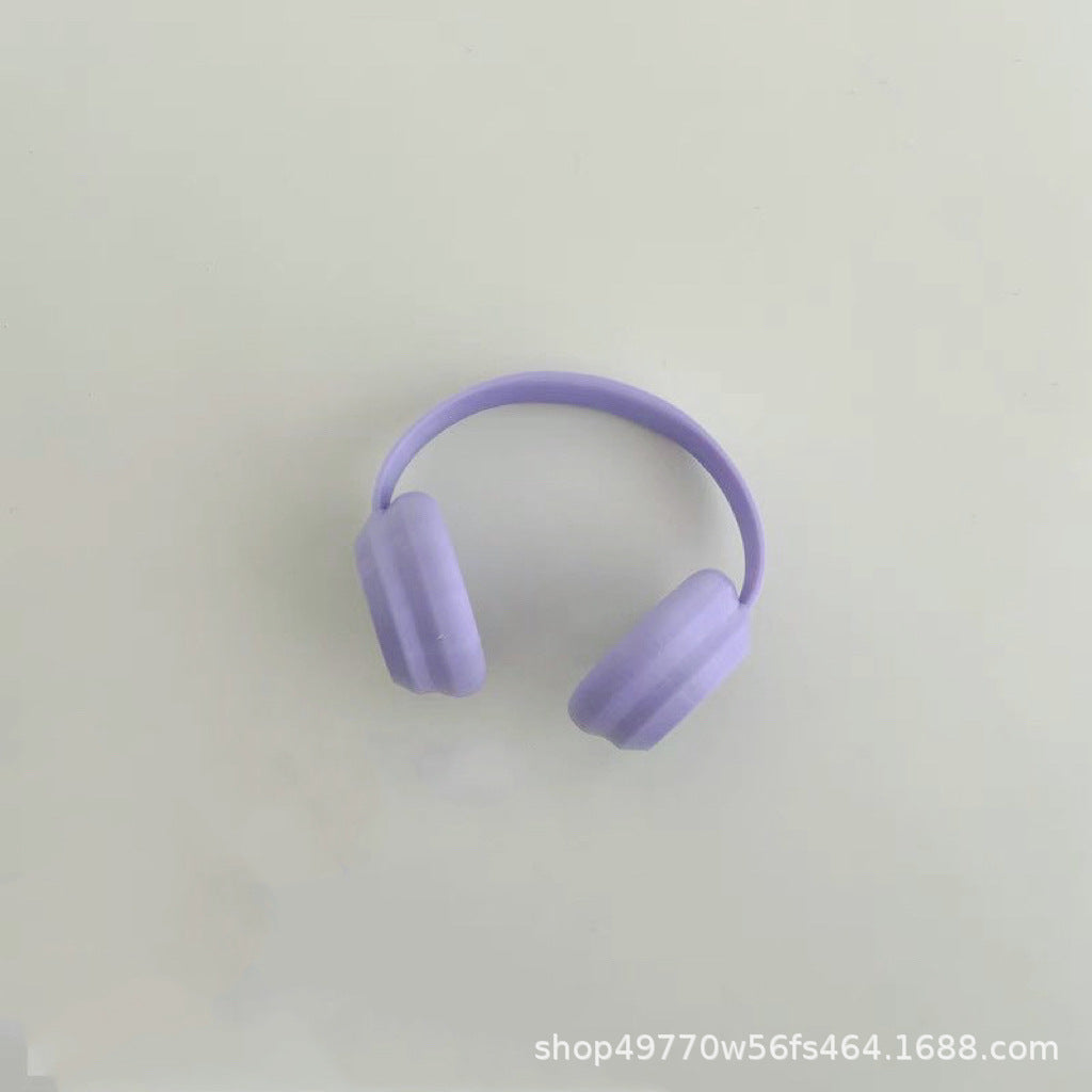 Suitable for Labubu Pendant Doll Headphones 10cm Cotton Doll Macaron Head-Mounted Labubu Headphones Matching