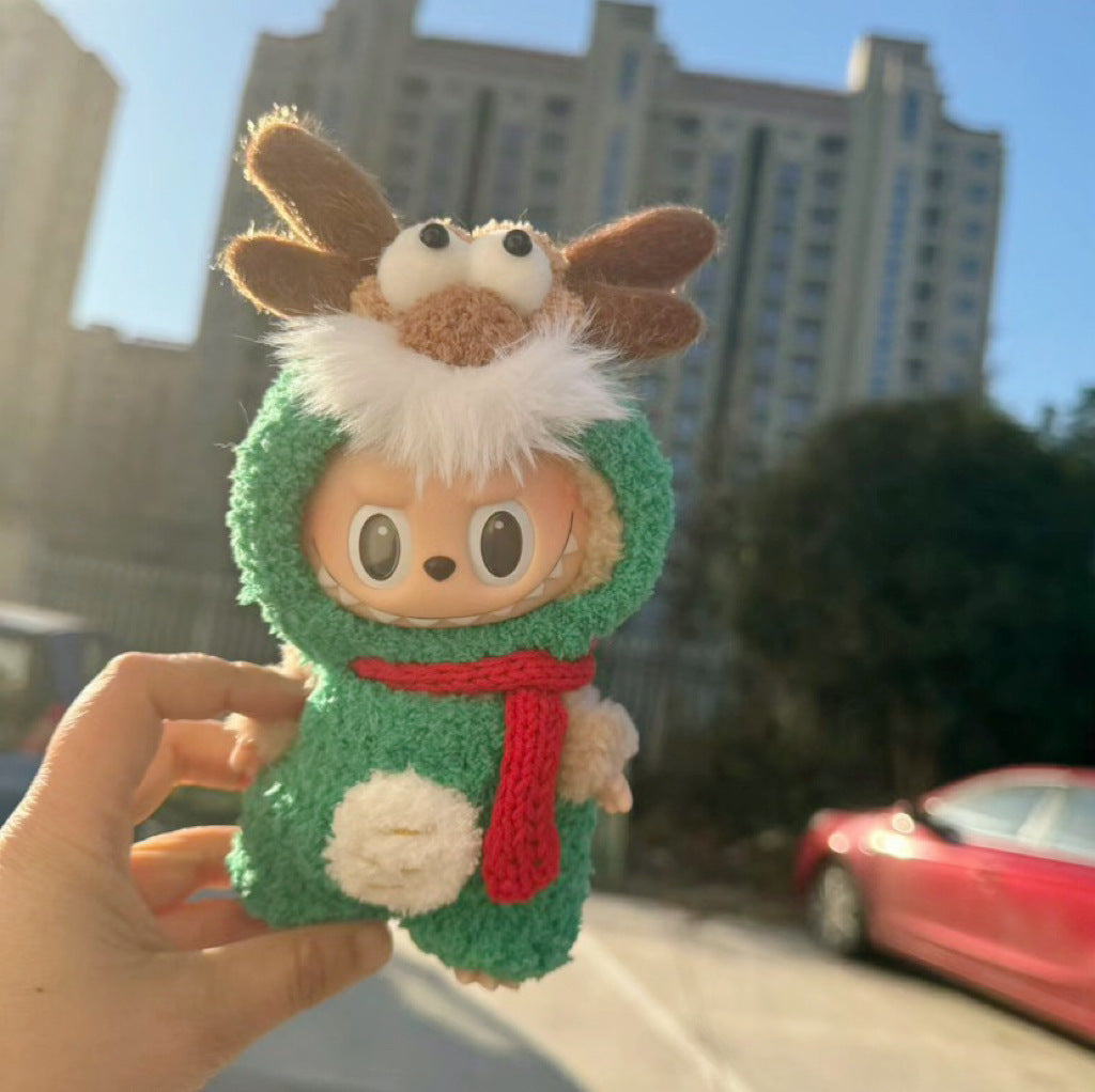 17CM keychain blind box cloth cloth clothes pendant LABUBU doll Dragon year new clothes pure handmade faucet boss