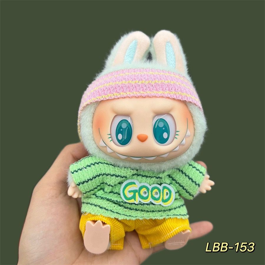 17cm Labubu Pendant Wearing Baby Clothes high quality Labubu Blind Box Pendant Doll Clothes Decorative suit
