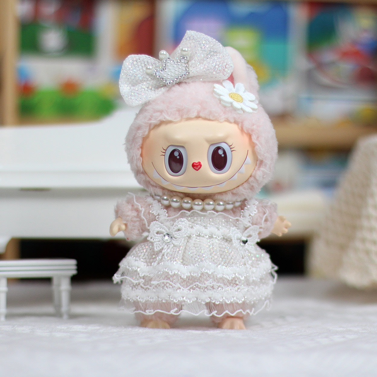 Labubu Labubu Doll Clothes suit First and Second Generation Sitting Party 17cm Vinyl Plush Doll Clothes Slip Skirt