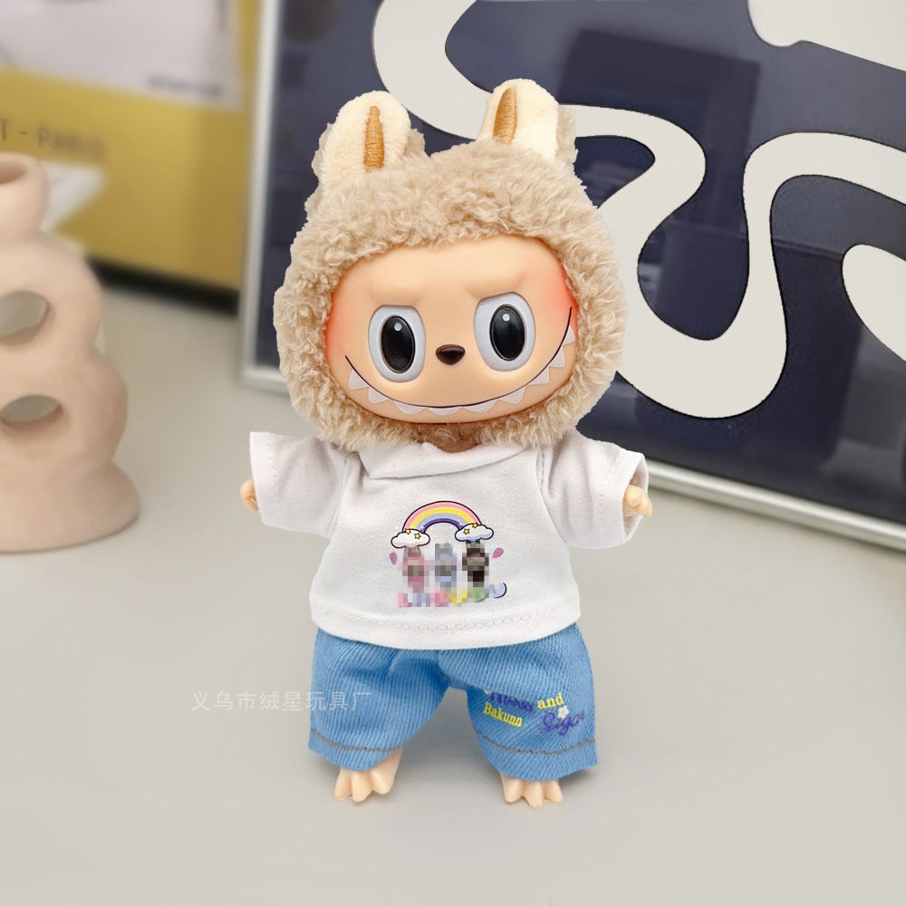 Labubu Doll Denim Outfit Set with T-Shirt & Accessories