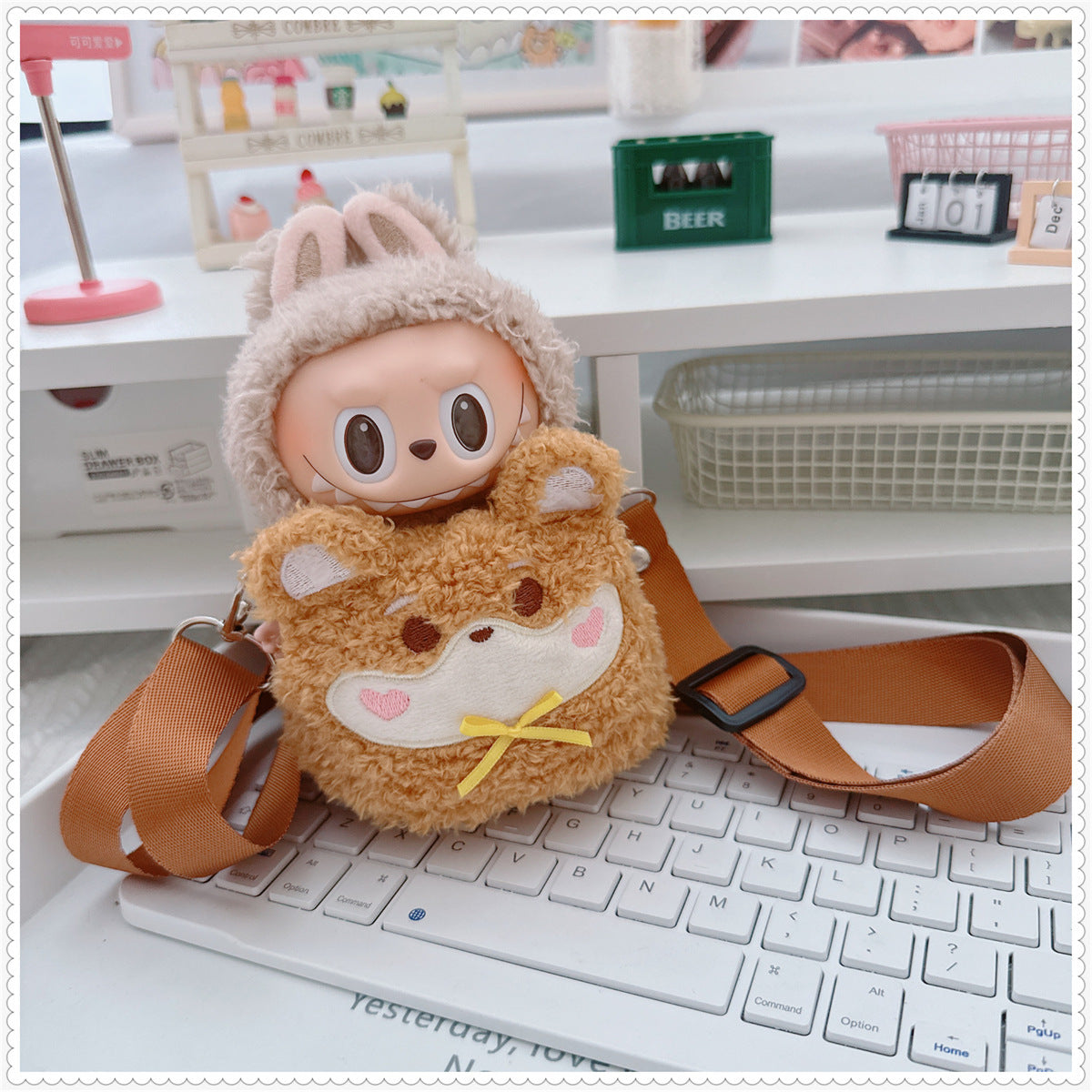 Labubu Doll Outfit - 17cm Cartoon Style Shoulder Bag for Labubu Vinyl Doll