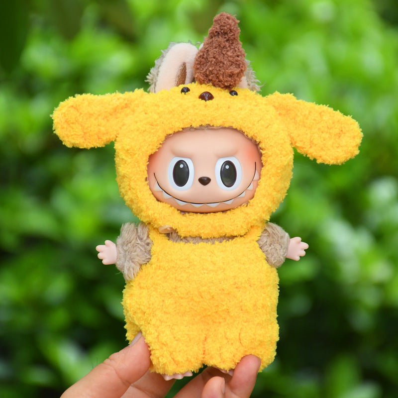 17cm Blind Box Rab Cloth Hand-in-Hand Frog Piglet Plush Christmas Suit labubu Pendant Snowman Doll Coat