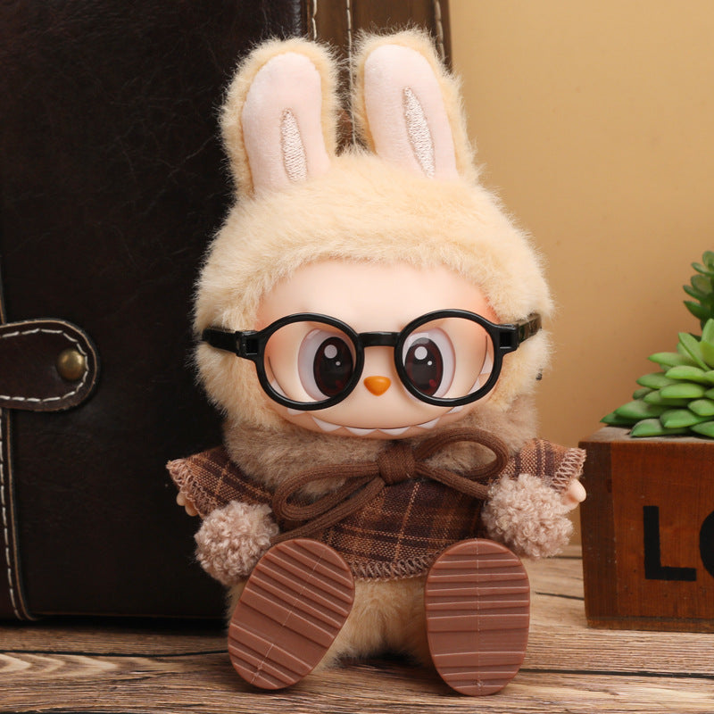 Wholesale 17cm Rab cloth doll labubu generation one or two sitting party suit change clothes vinyl doll