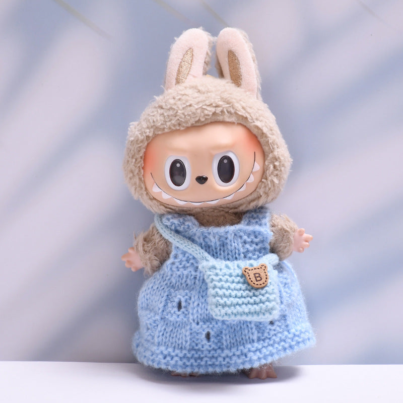 Labubu 2nd Gen Pendant Doll Wool Skirt & Bag Outfit - Baby Clothes Style