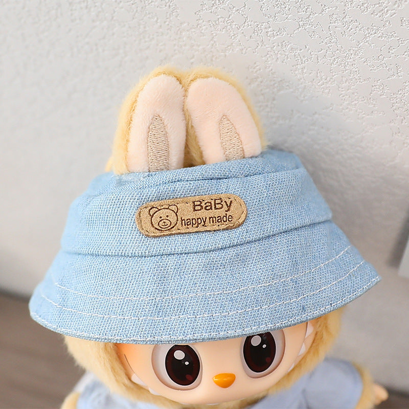 LABUBU cloth clothes sit party heart Macaron 17cm 15cm vinyl pendant hat shirt