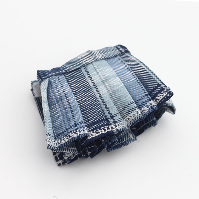Labubu Doll Pleated Skirt for 17cm Vinyl Doll - Plaid & Solid Colors