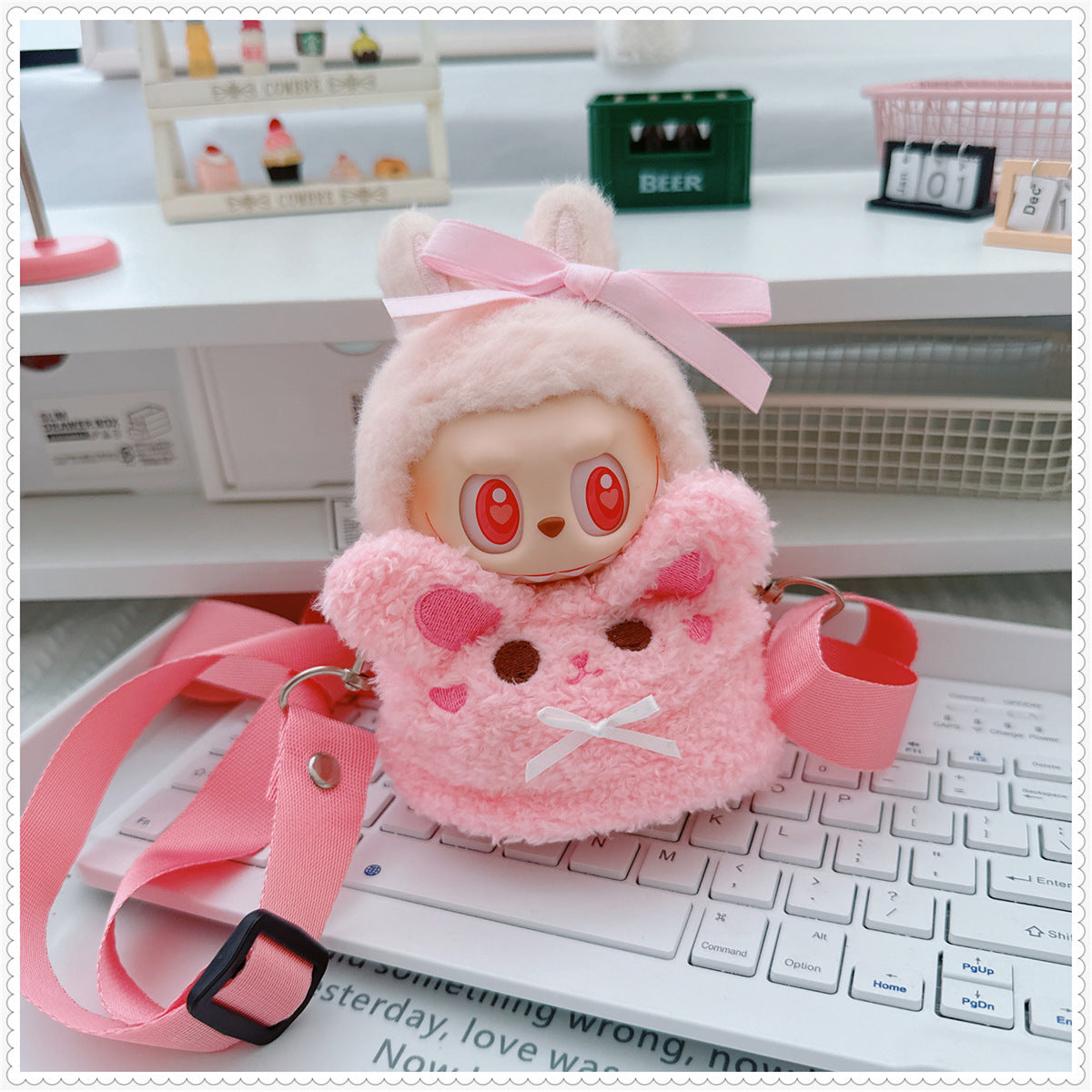 Labubu Doll Outfit - 17cm Cartoon Style Shoulder Bag for Labubu Vinyl Doll