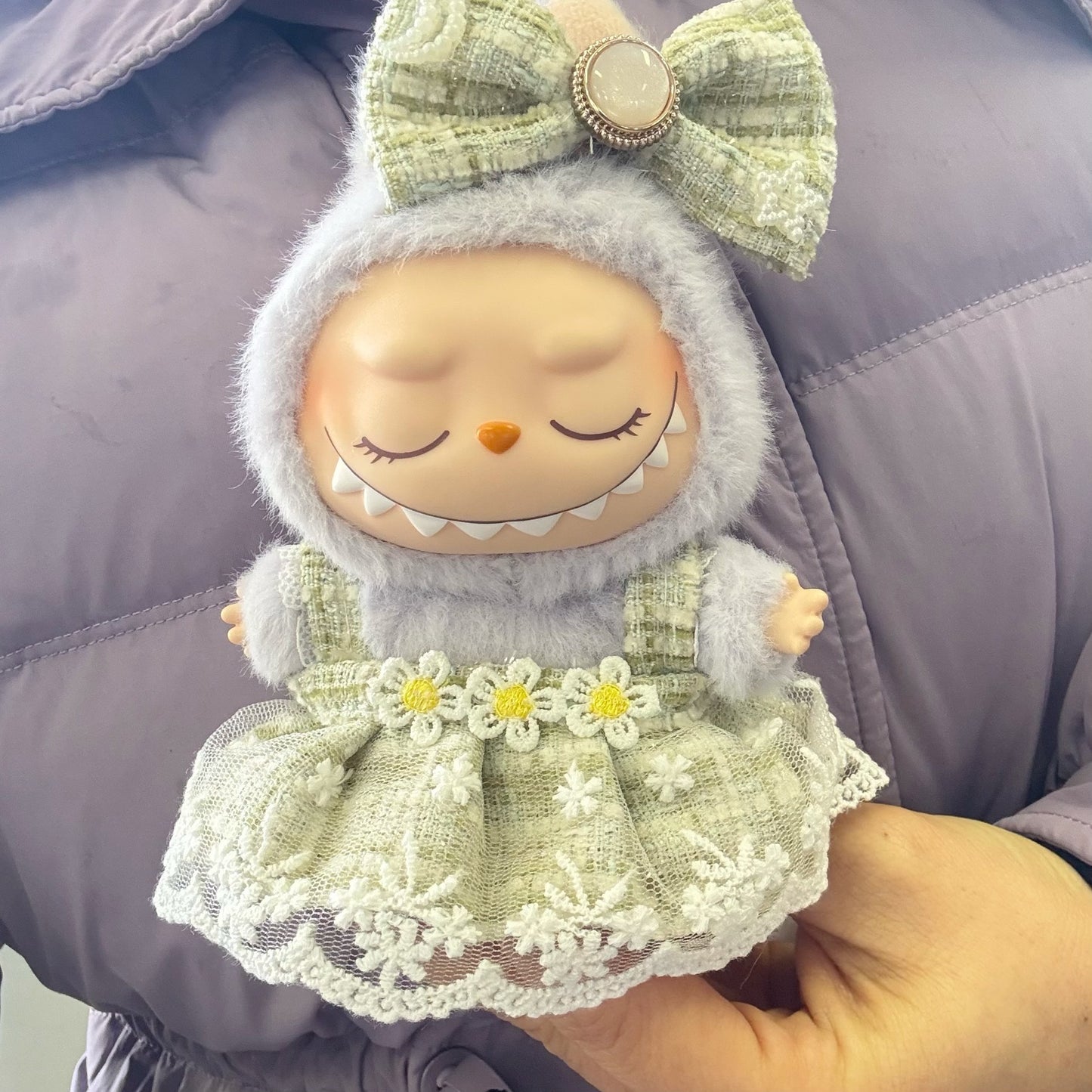 Pendant Rab Cloth Clothes One or Two Generation Blind Box LABUBU Sitting Party suit New Style for Red Pair Student Dress
