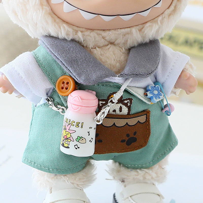 Labubu Doll Clothes Generation 2 Generation Pond Glue Blind Box Hanging Clothes Bracing Cloth for T-Shirt Suspenders Hat Eyes