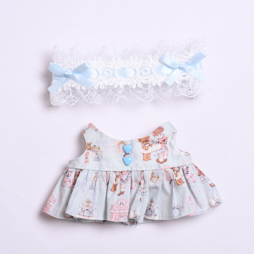 Labubu Doll Lolita Skirt Outfit for 1st & 2nd Gen Pendants - Blue & Pink