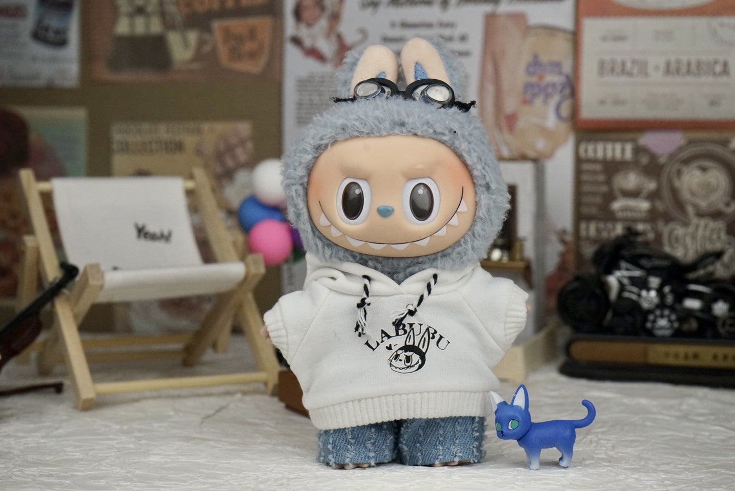 17cm Labubu Doll Hooded Vest Outfit - DIY Matching Clothes