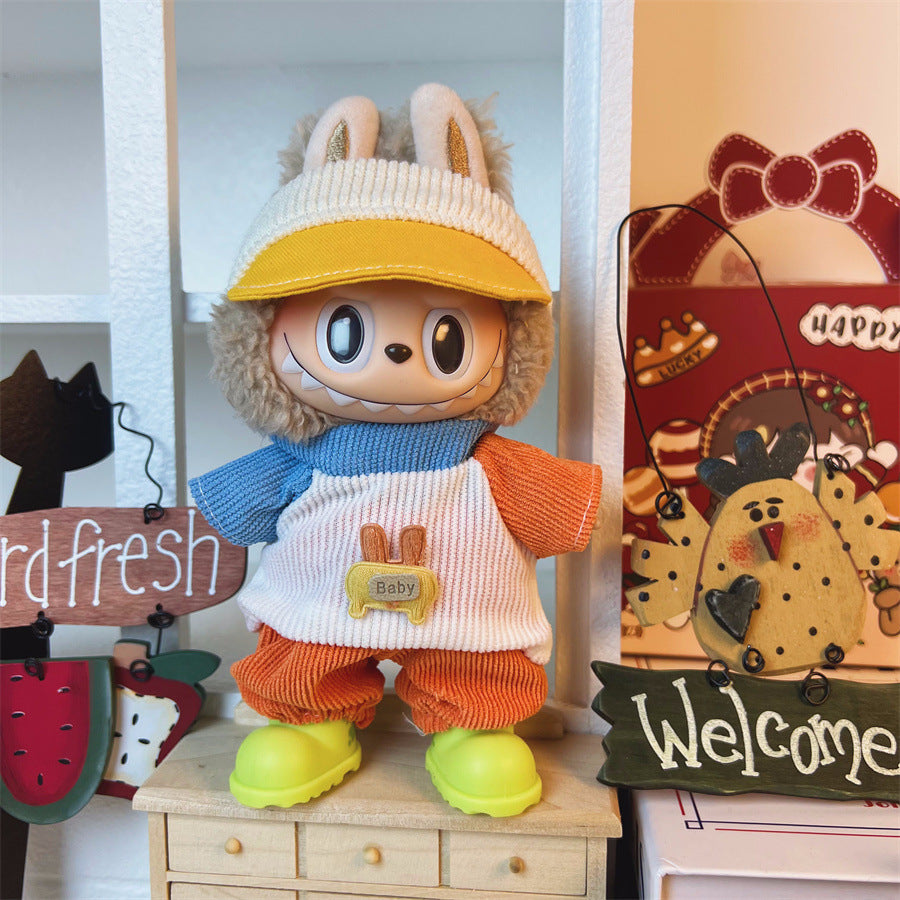 Labubu Doll Clothes for 17cm Vinyl Doll - Cute Outfit Set