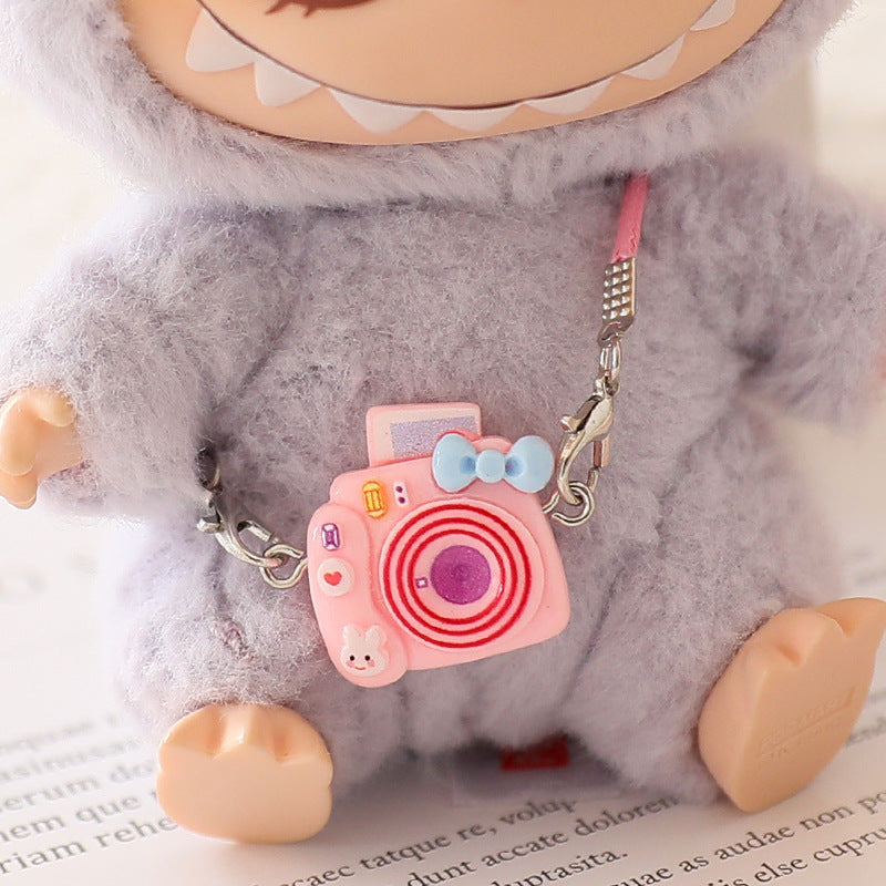 The second generation of Labubu doll clothes 17cm labubu love skirt clothes heart macaroon vinyl doll