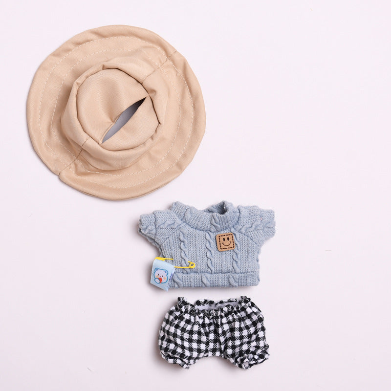 Labubu Doll Clothes - Twist T-Shirt & Shorts Outfit for 17cm Pendant Doll
