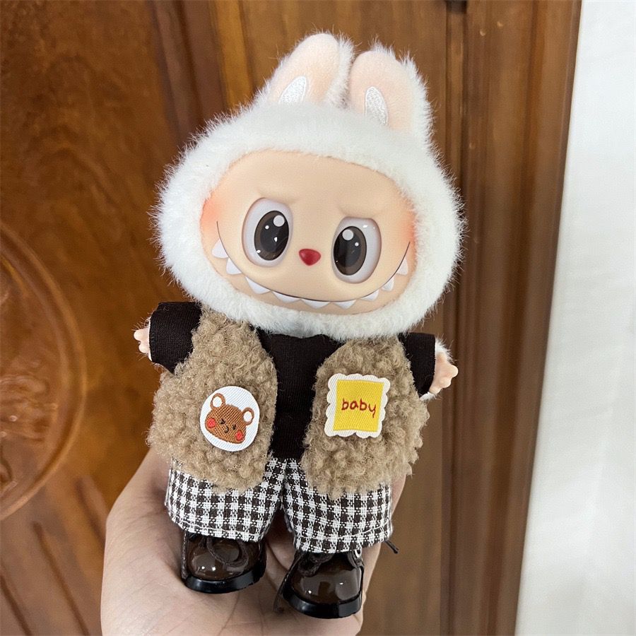 17cm Labubu Pendant Wearing Baby Clothes high quality Labubu Blind Box Pendant Doll Clothes Decorative suit