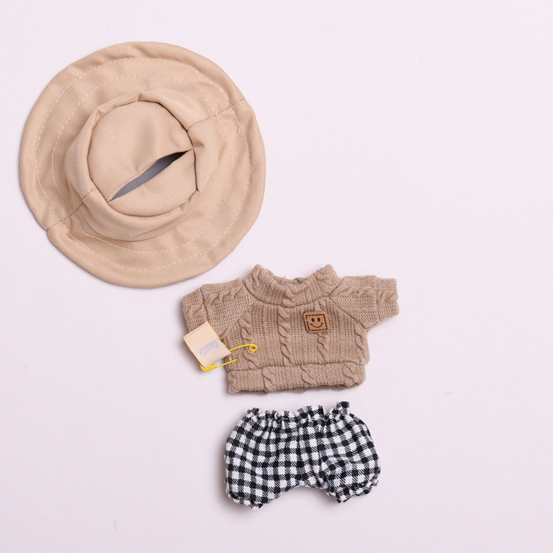 Labubu Doll Clothes - Twist T-Shirt & Shorts Outfit for 17cm Pendant Doll