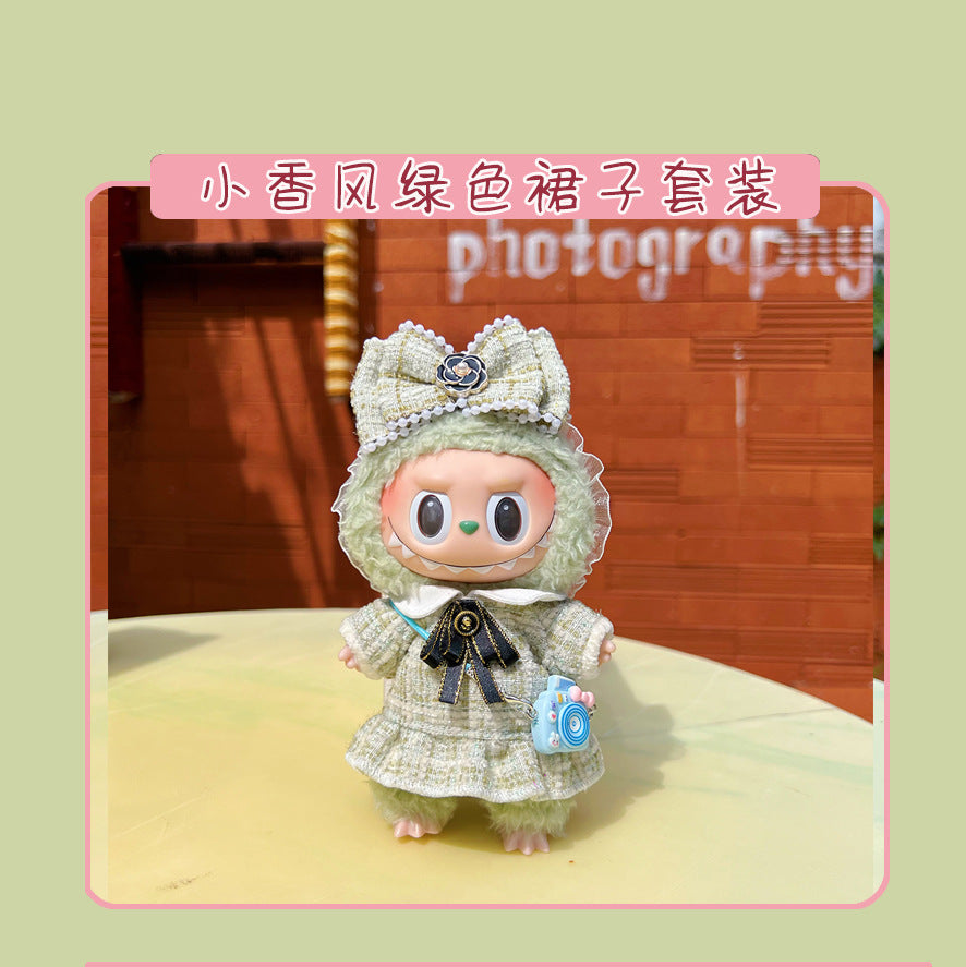17cm Labubu Doll Clothes & Accessories - Macaron Style