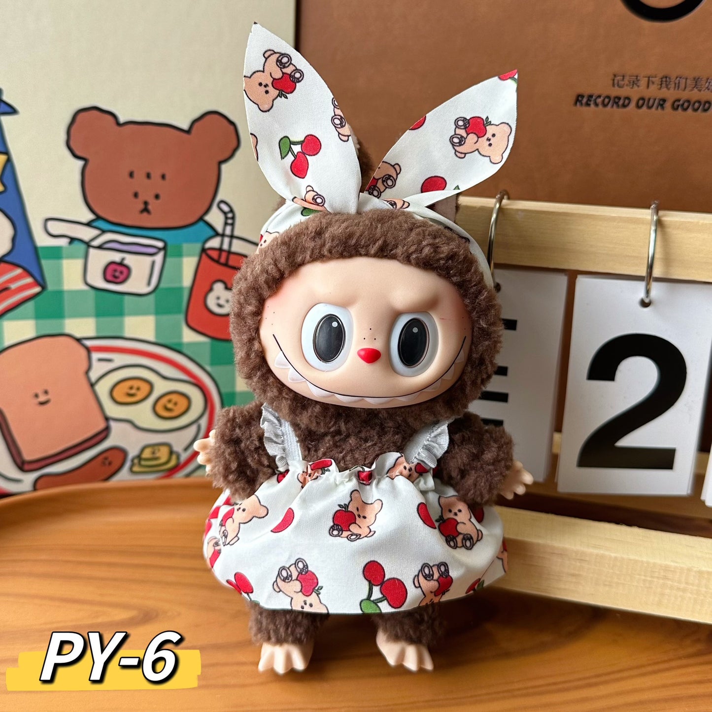 Wholesale 17cm labubu cheap price doll pendant one or two generation plush doll suspender skirt clothes suit