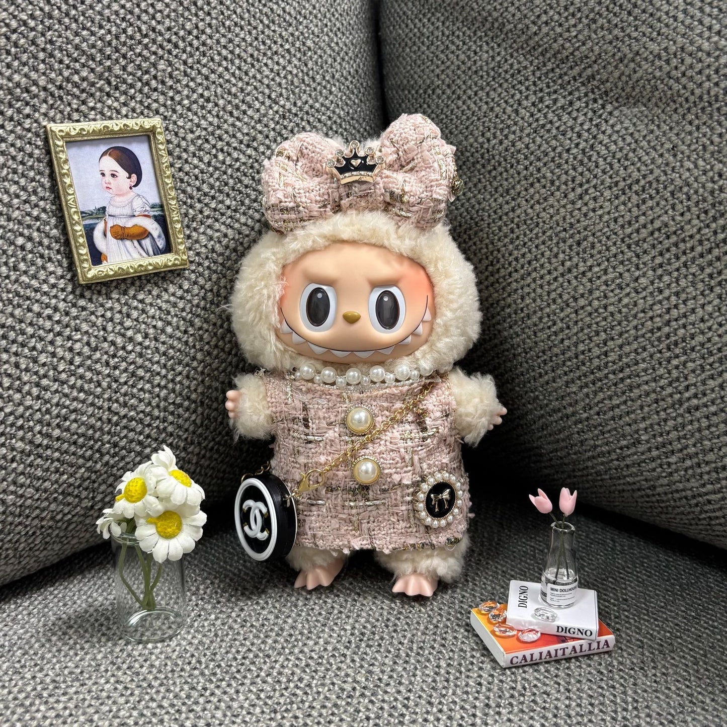 Labubu Doll Macaron Style Outfit for 17cm Vinyl Doll - Baby Clothes Set