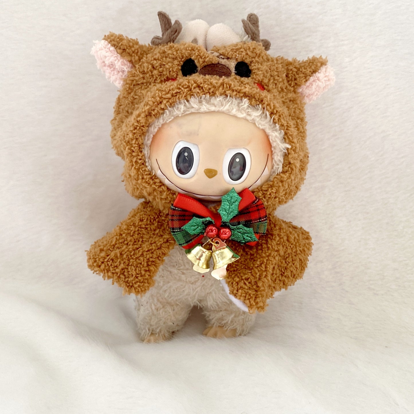 17cm Generation II Labubu Pendant Christmas Cloak Labubu Christmas Clothes Halloween Day Doll Clothes