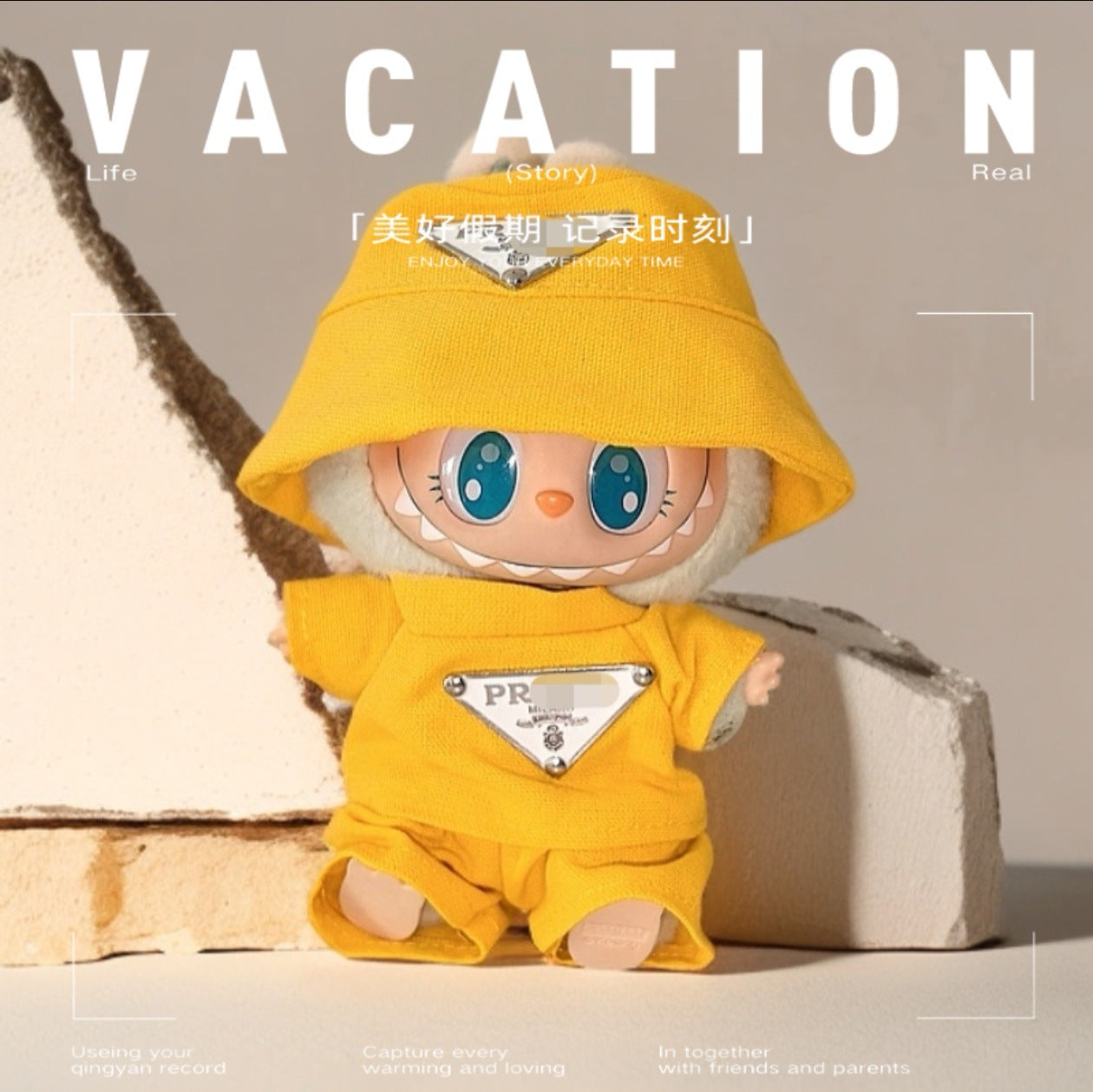 Labubu Doll Outfit Set - 17cm Cute Clothes with Hat & Accessories