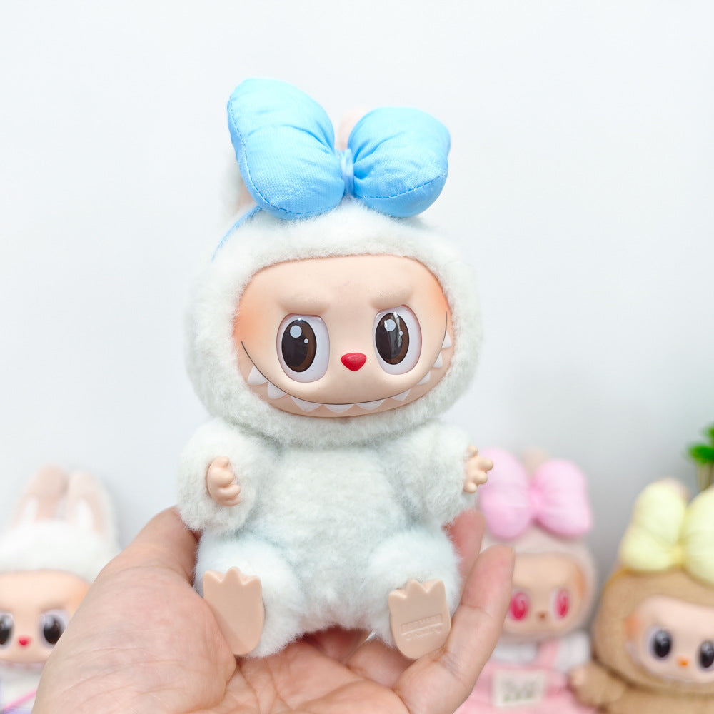 Labubu Doll Outfit Set - Knitted Sweater & Gauze Skirt with Bow Headband