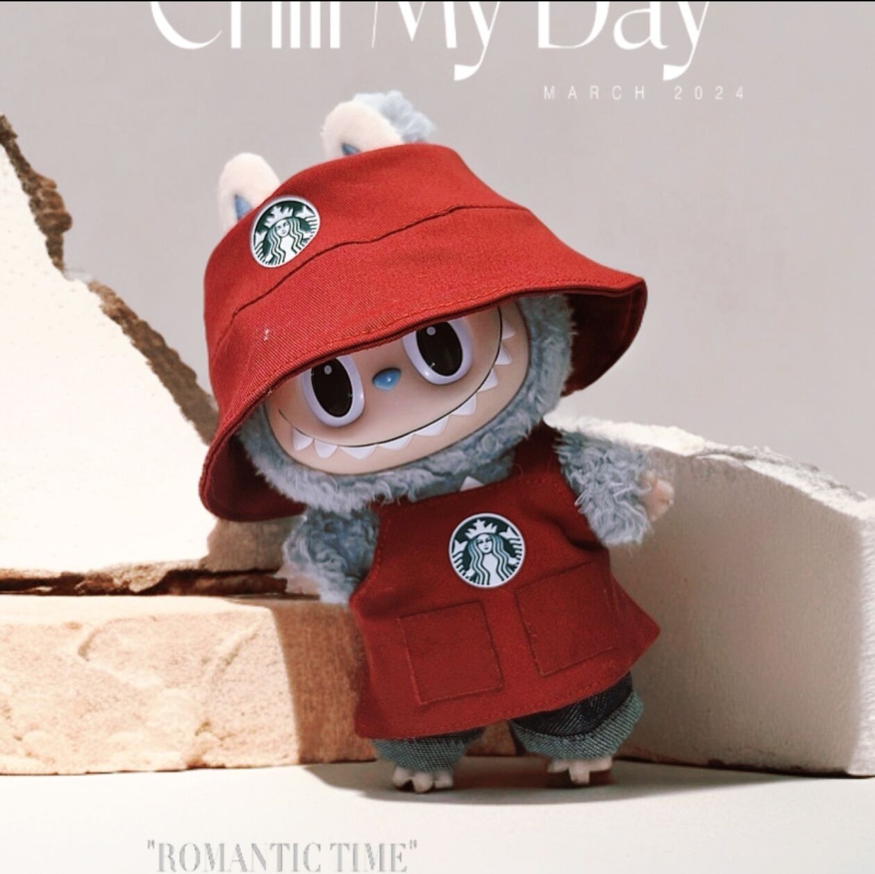 Labubu Doll Overalls Set for 17cm Vinyl Dolls