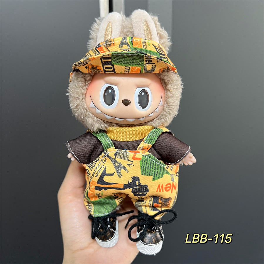 Labubu Wearable Baby Clothes Vinyl Labubu 17cm Doll Cute Dress-Up Casual Suit Skirt Plush Clothes