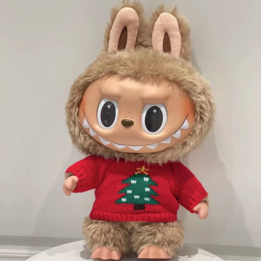 Labubu Doll Clothes - 38CM Cute Outfit Set with Sweater, Hat & Scarf