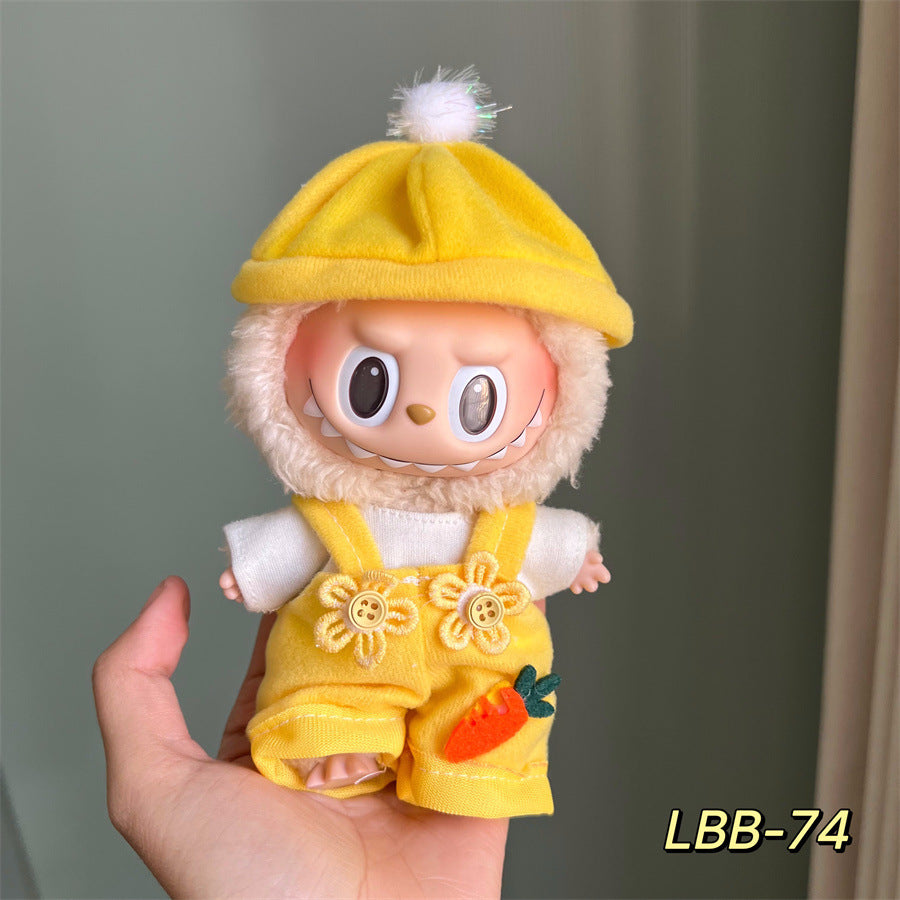 Only clothes for sale cloth baby clothes 17cm plush vinyl labubu sit party generation two generation for suit