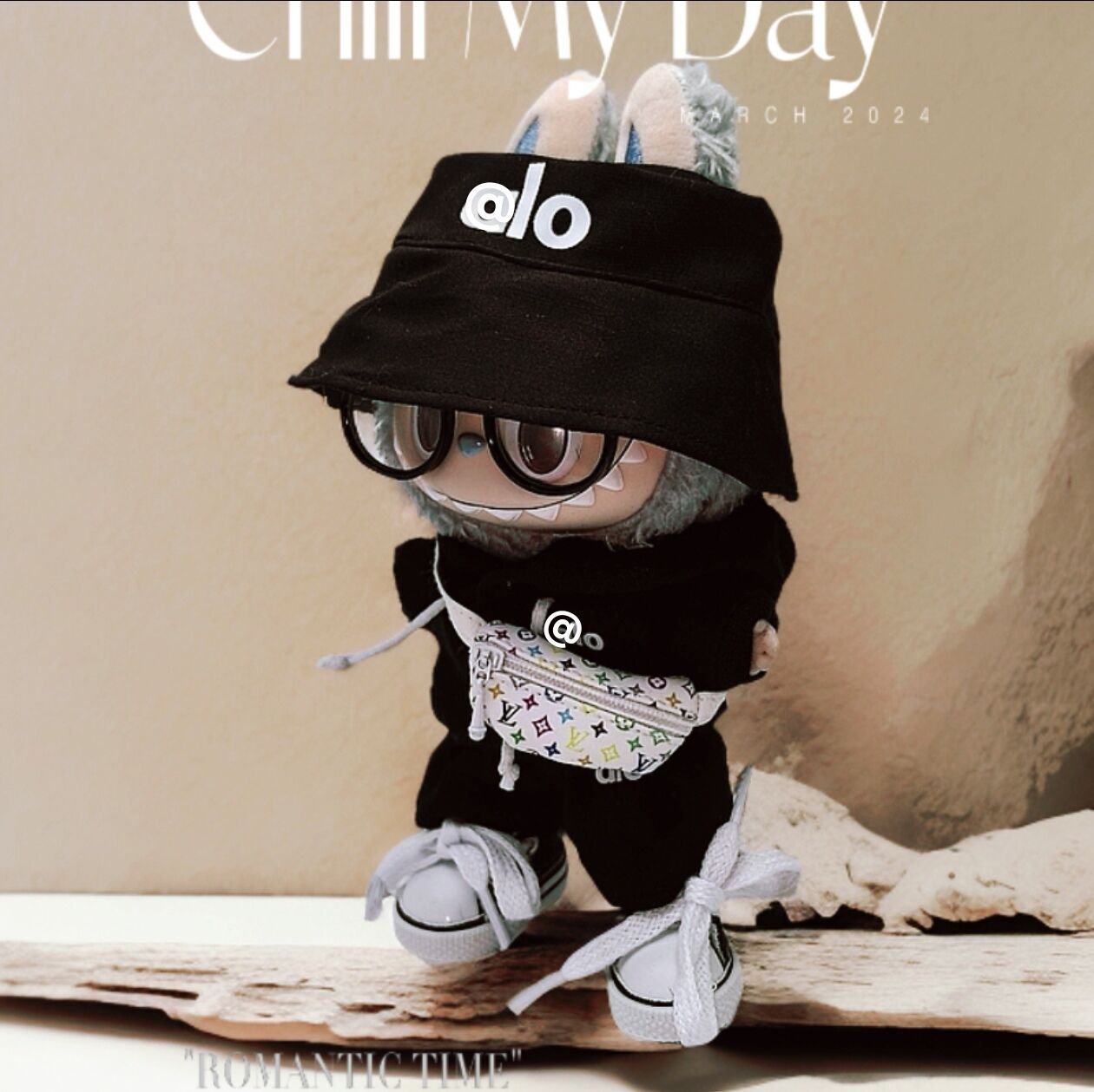 Labubu Doll Outfit Set for 17cm Vinyl Doll - Black & Pink Styles