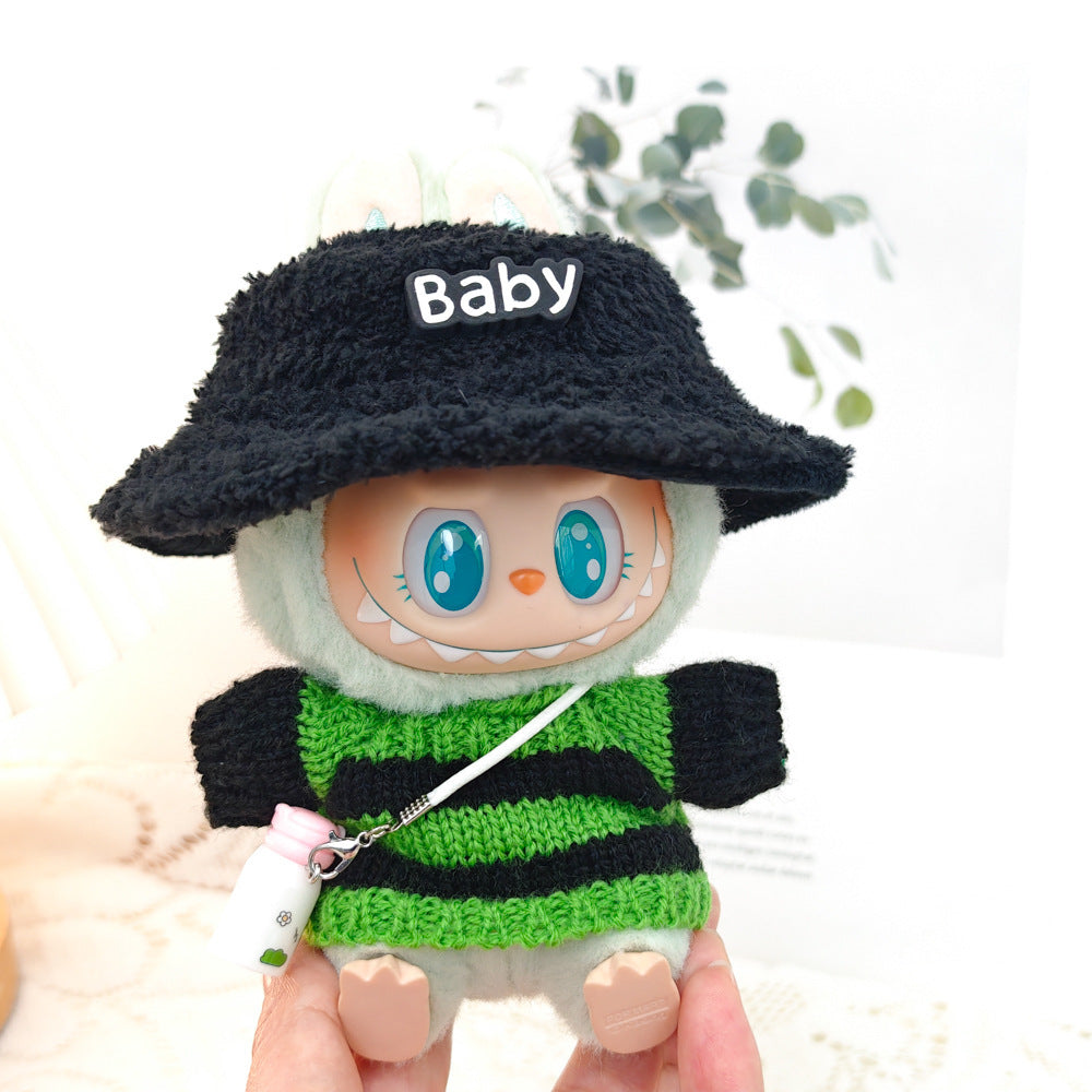 Clothing Only: First, Second, and Third Generation Blind Box Labubu Pendant Clothing, Sitting Labubu Party Doll Pink Sweater