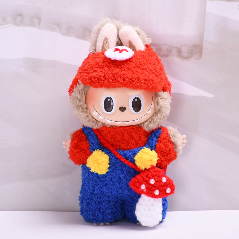 17cm Blind Box Rab Cloth Hand-in-Hand Frog Piglet Plush Christmas Suit labubu Pendant Snowman Doll Coat