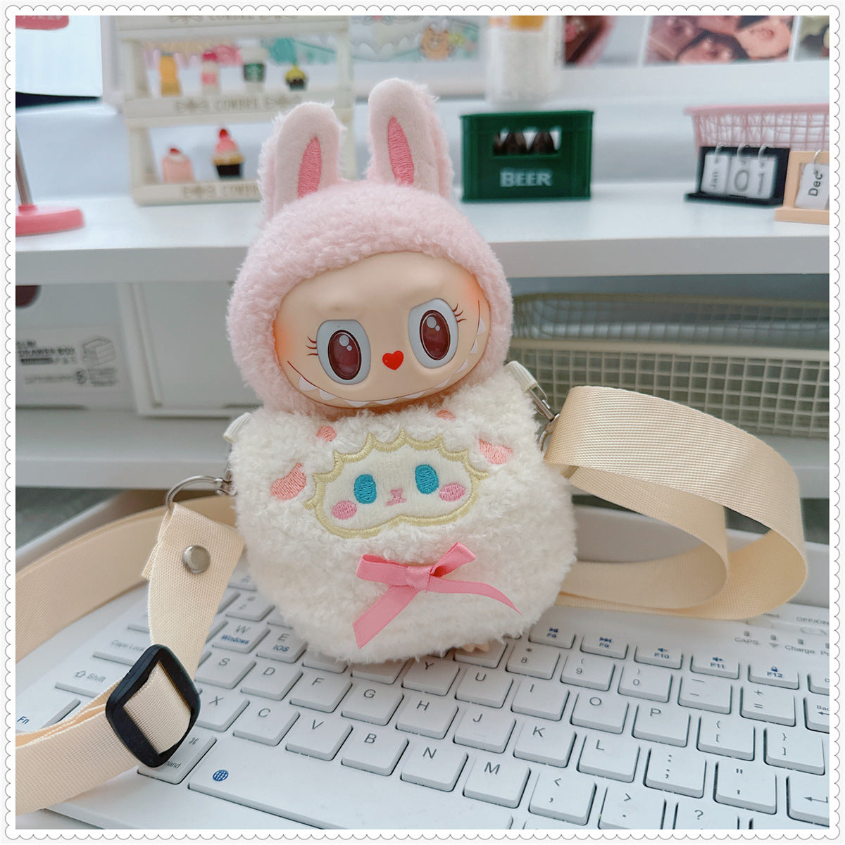 Labubu Doll Outfit - 17cm Cartoon Style Shoulder Bag for Labubu Vinyl Doll