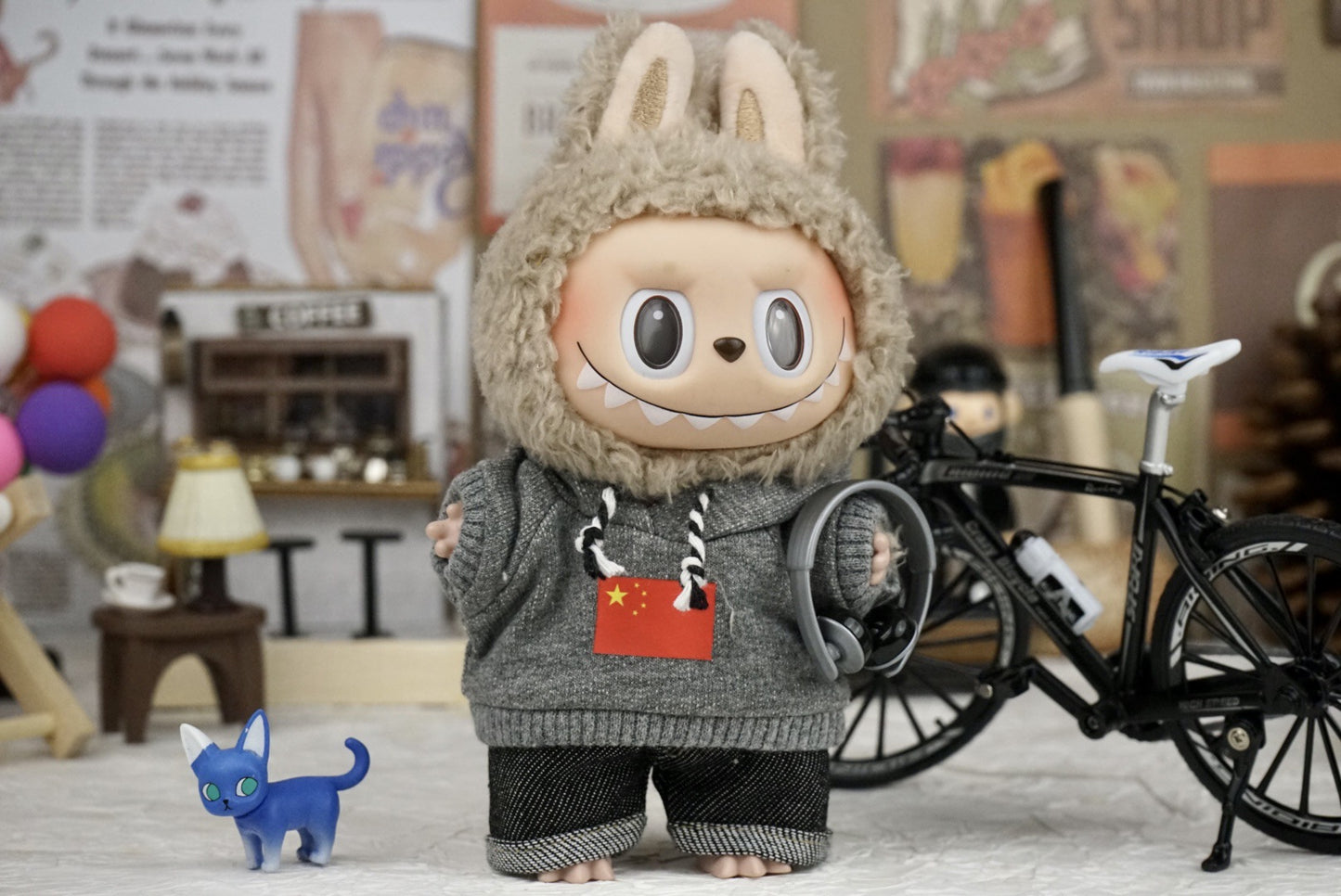17cm Labubu Doll Hooded Vest Outfit - DIY Matching Clothes