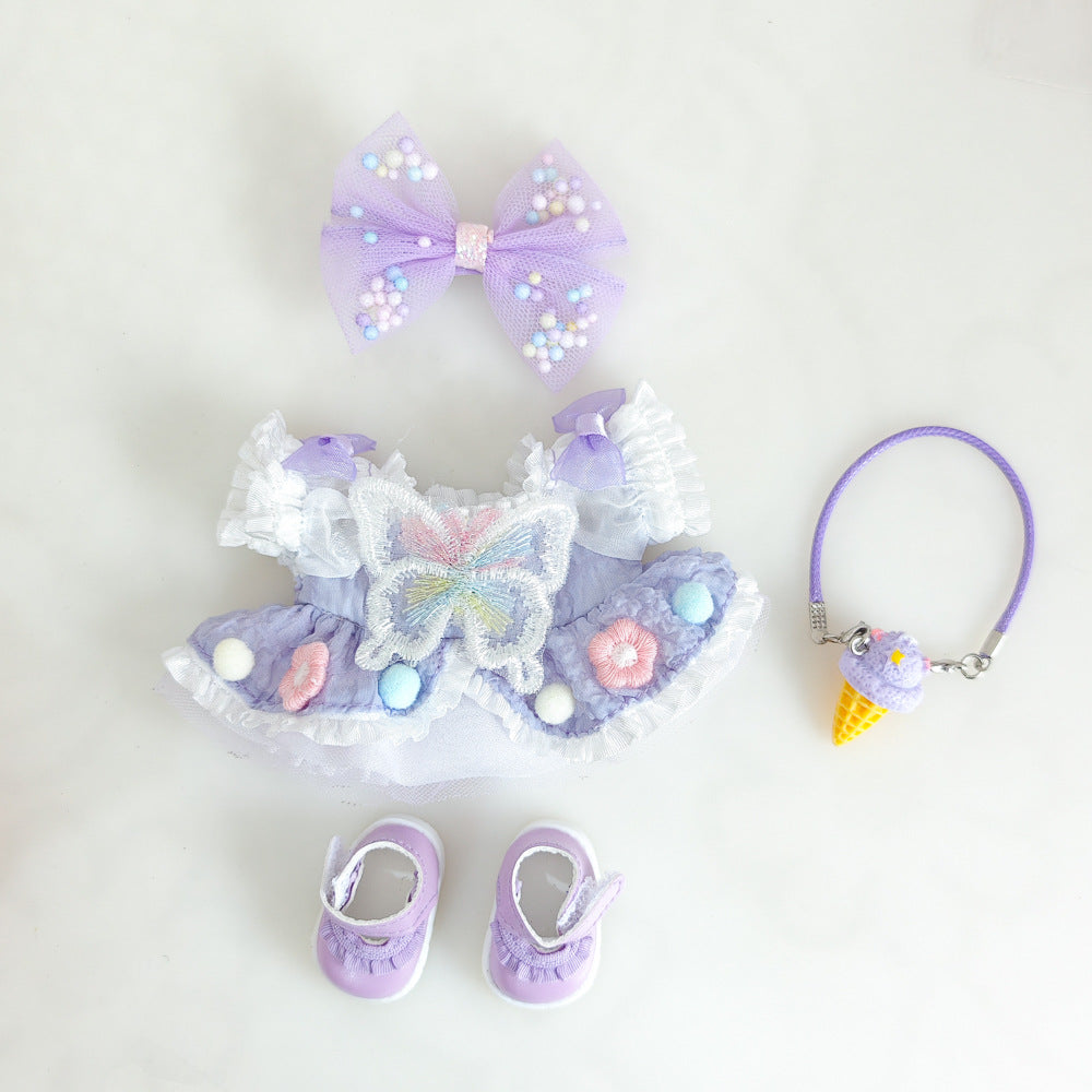 Labubu 3.0 Doll Outfit - Purple Bow Skirt & Accessories