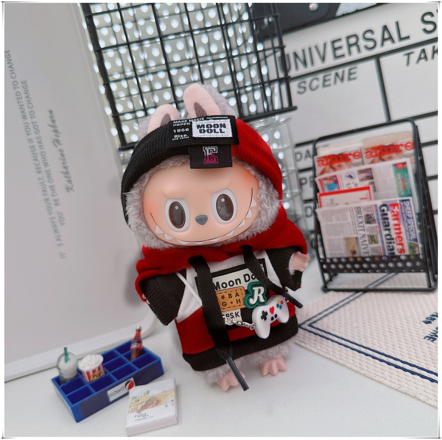 Labubu Doll Frenzy Style Outfit - Sweater & Hair Band for 17cm Vinyl Doll