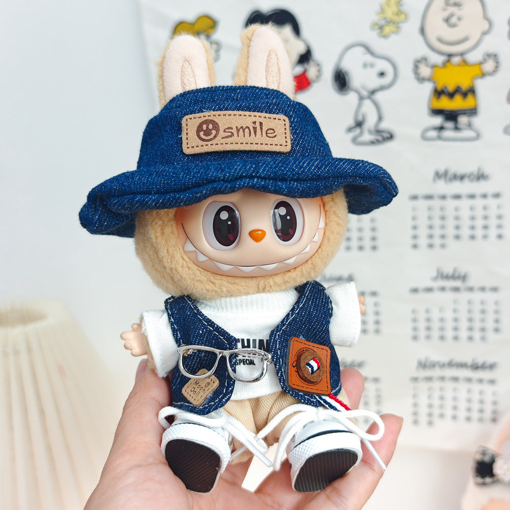 Labubu Doll Denim Vest & Outfit Sets for 1st-3rd Gen Pendants