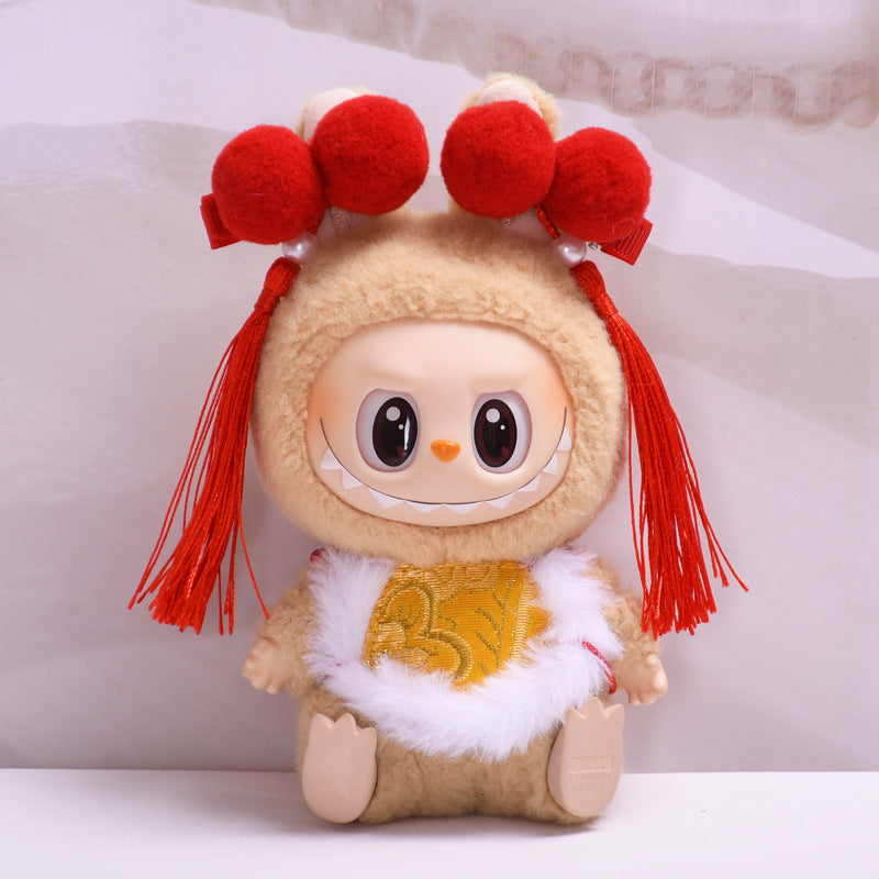 Labubu Doll New Year & Christmas Outfits - Tang Suit, Shawl, Hat Sets