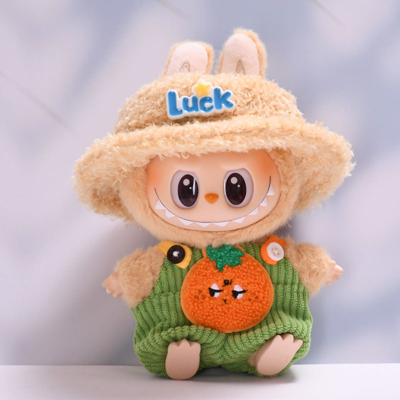 Labubu Doll Overalls Outfit - Persimmon, Fox, Apple, Biscuit Colors