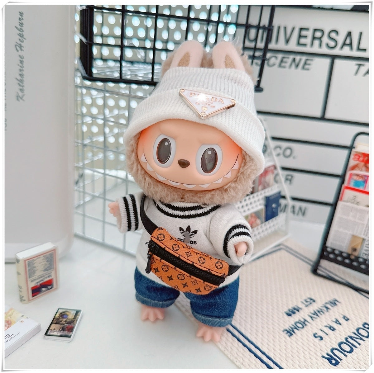 Labubu Doll Outfit - Cute Cotton Coat & Accessories for 10cm & 17cm Vinyl Dolls